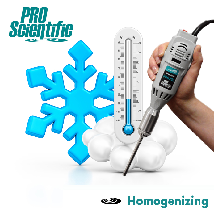 Frozen cold sample homogenizing